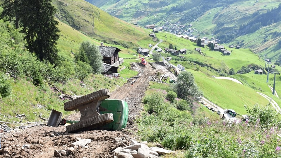 L'exchavatur da sura sut il vitg da Val s. Pieder.