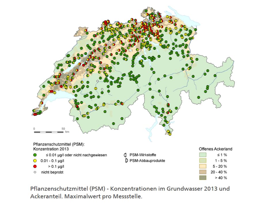 Grischun sin buna via: Sin la grafica sa vesa nua che ils pesticids vegnan duvrads il pli bler.