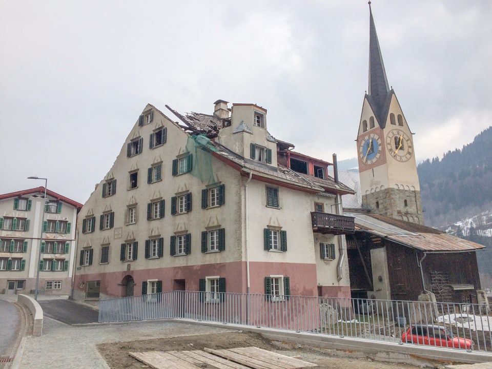 La Casa Carigiet, suenter il brischament senza tetg.