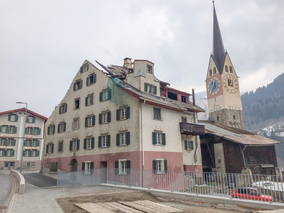 La Casa Carigiet, suenter il brischament senza tetg.