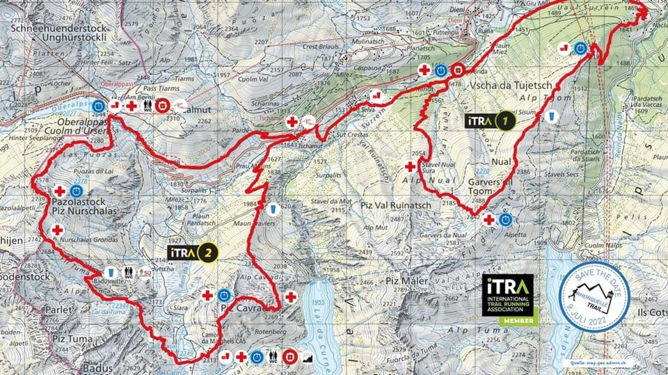 Die Rennstrecke ür den Rheinquelle-Trail