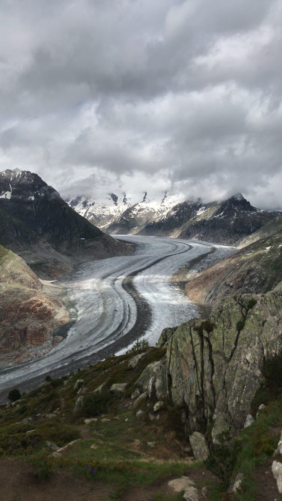 Vista sin il glatscher Aletsch en il Vallais