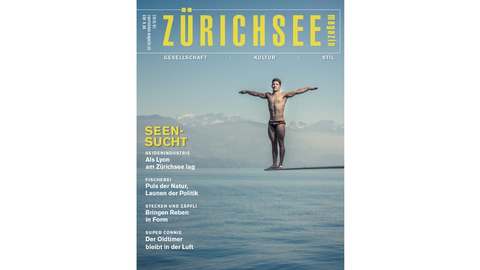 Cover dil Zürichseemagazin cun in senudader sin in'aissa da siglir al lag da Turitg.