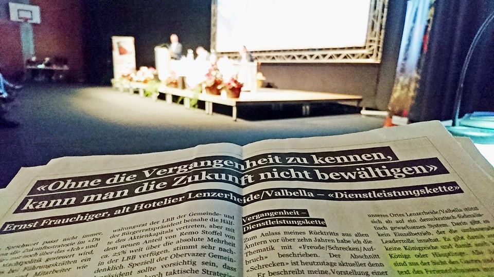 L'inserat da Ernst Frauchiger n'ha betg gì ina influenza sin la radunanza generala da las Pendicularas Lai SA.