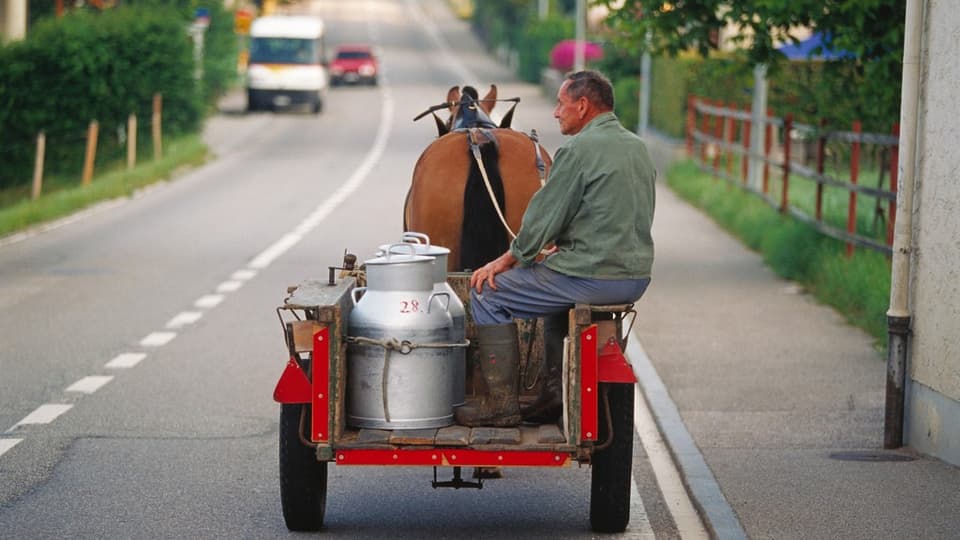 Pur cun ina brenta da latg e car e cavagl