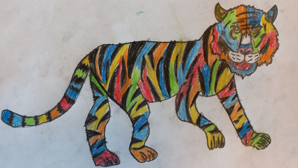 Kinderzeichnung Tiger