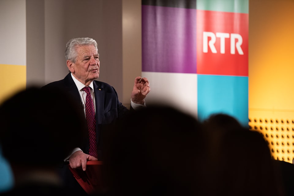Der ehemalige Bundespräsident Joachim Gauck zu Gast in Chur. Er referierte über das Thema Toleranz.
