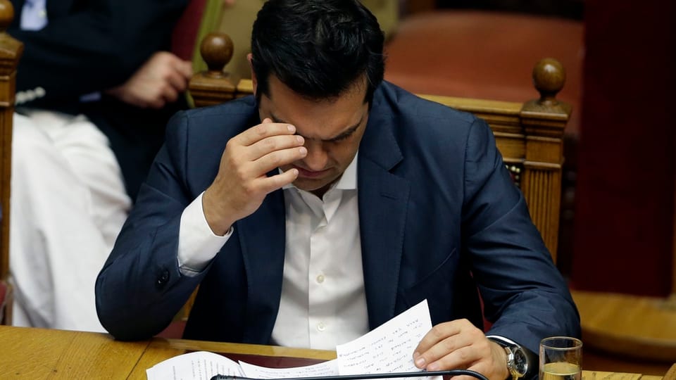 Alexis Tsipras en il parlament. 