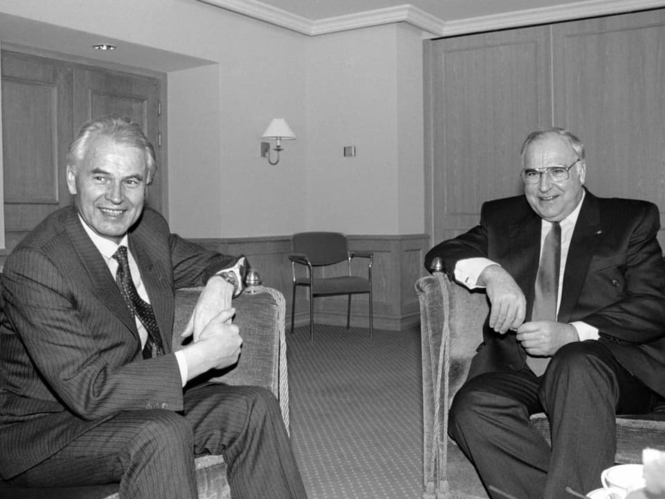 Helmut Kohl e Hans Modrow.