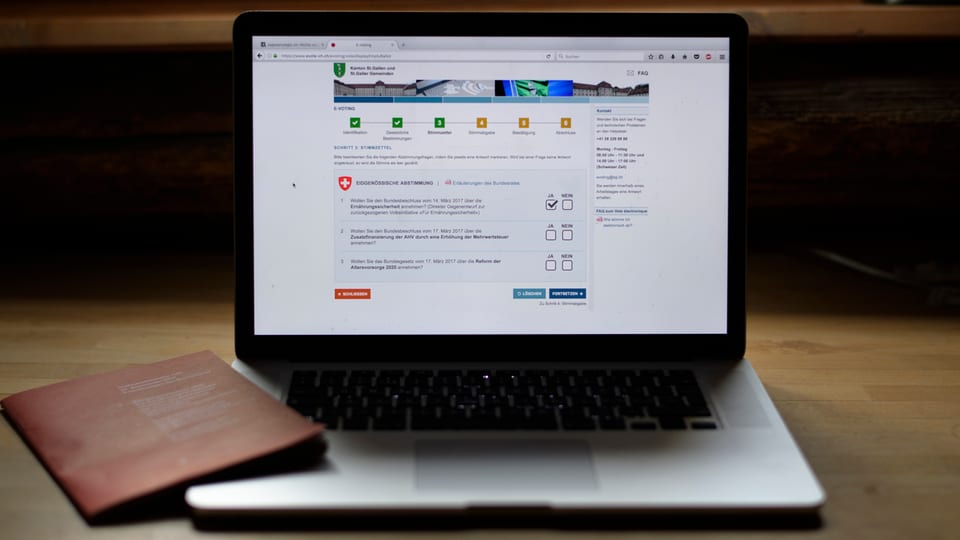 Laptop cun cudesch da votar.