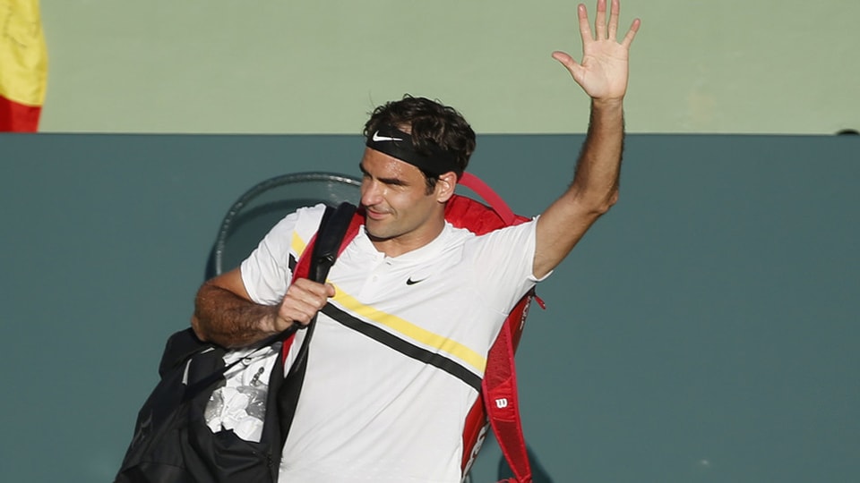 Roger Federer croda or a Miami