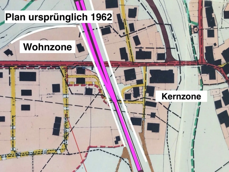 Il plan dal 1962, il 1967 è l'autostrada A13 vegnida averta cun il tunnel dal San Bernardino.