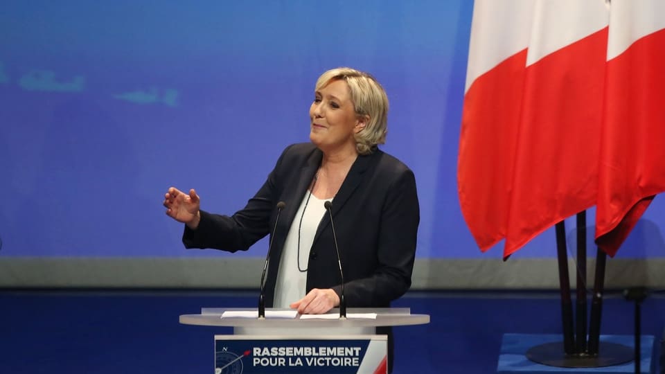 Marine Le Pen al di da partida.