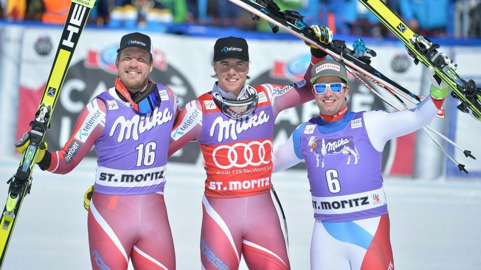 Kjetil Jansrud, Aleksander Aamodt Kilde e Beat Feuz.