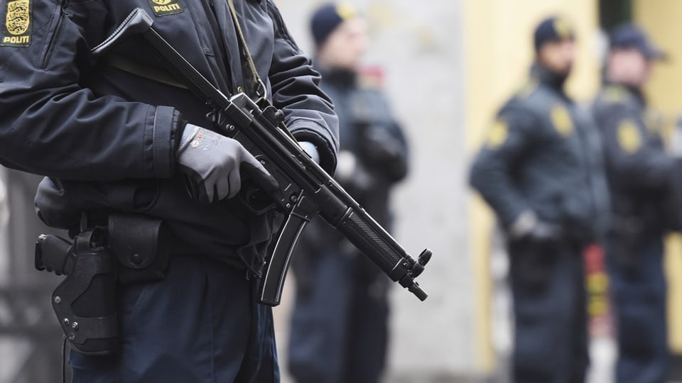 Polizist danais cun arma.