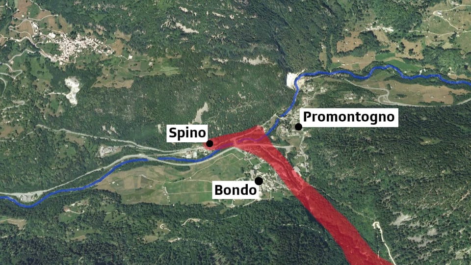 La situaziun da la bova a Bondo, Spino e Promontogno.