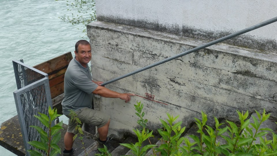Andreas Kohler mussa il livel dal Rain cuntanschì durant las malauras dal 1987.