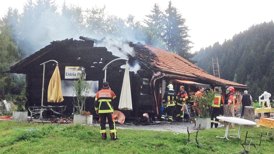 Il stan da tir suenter il brischament dal 2014.