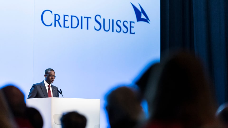 Il CEO da la Credit Suisse, Tidjane Thiam a la radunanza generala extraordinaria.