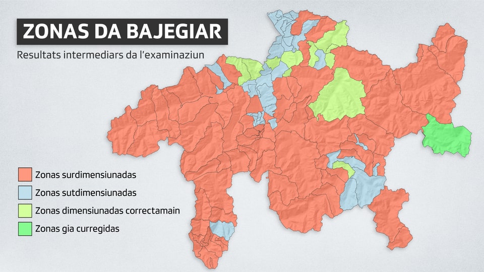 carta geografica dal Grischun cun las zonas da construcziun