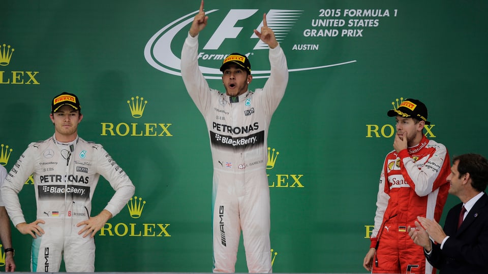 Lewis Hamilton è sin il podest ad Austin. Sanester dad el è ses collega da team Nico Rosberg ed a dretga Sebastian Vettel ch'è vegnì terz.