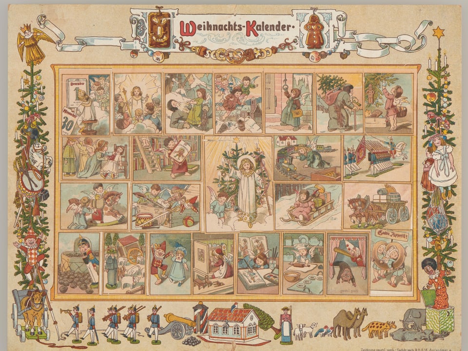 Chalender d'advent "Im Lande des Christkinds", malegià dal pictur Ernst Kepler enturn l'onn 1910