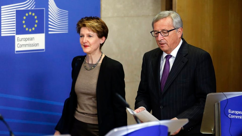 Simonetta Sommaruga cun Jean-Claude Juncker.