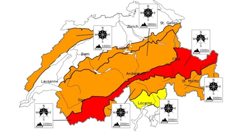 carta scizra cun colurà oransch quasi l'entir Grischun cun excepziun dal Puschlav.