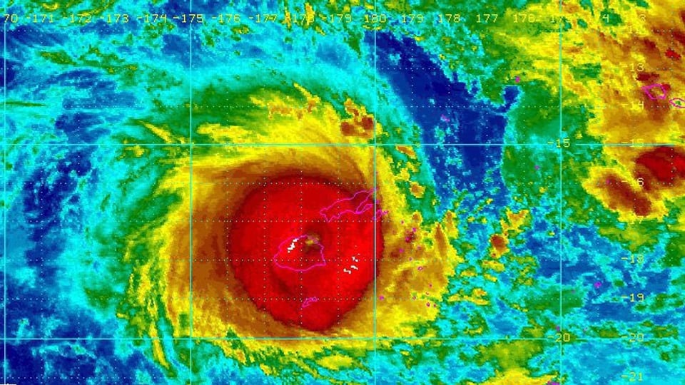 In purtret meteorologic dal ciclon «Winston» che tutga bainprest sin las inslas Fidschi