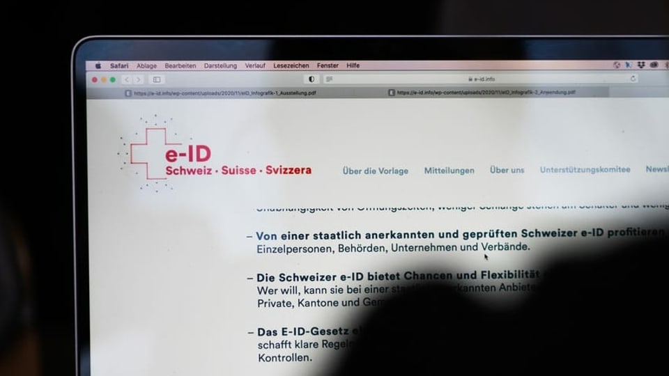 Computer sin la pagina da la e-ID