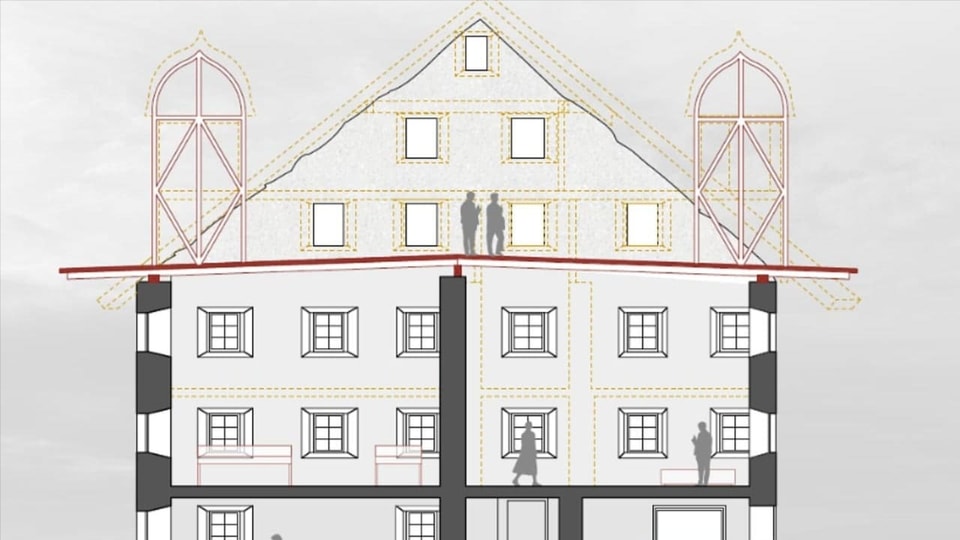 visualisaziun dal palancà da la chasa Carigiet. Renovation, Trun, Kultur