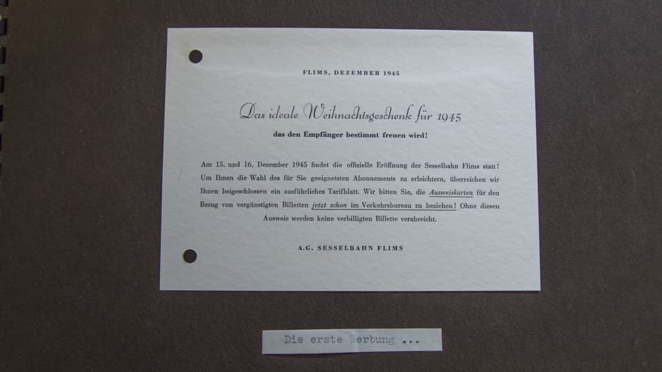 Ina charta da reclama d’igl onn 1945.