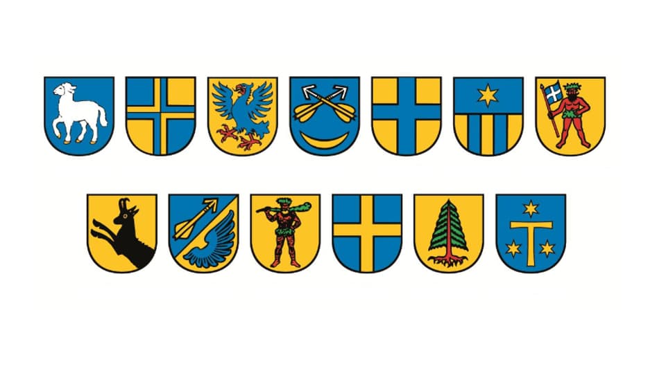 las vopnas da las 13 vischnancas da la regiun