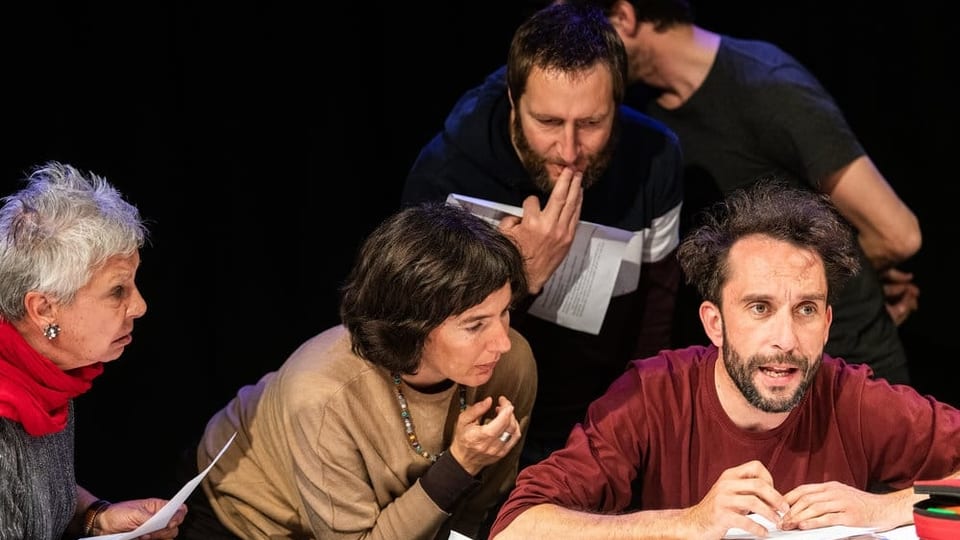 Las provas per il teater «Tredeschin Retg» Las provas per il teater «Tredeschin Retg»