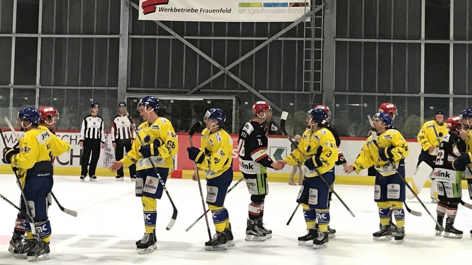 giugaders da hockey suenter il gieu, els dattan il maun