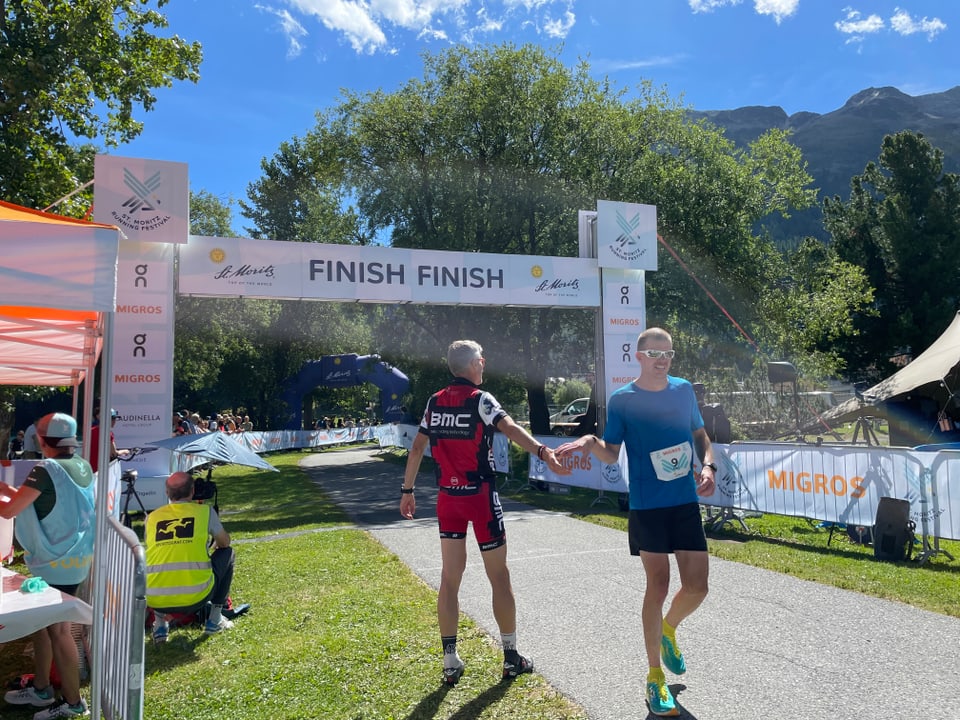 Zieleinlauf Running Festival St. Moritz