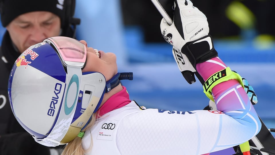 Purtret da Lindsey Vonn che sa legra. 