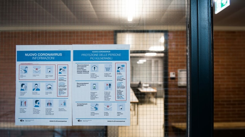 Avis sin il coronavirus en ina scola tessinaisa