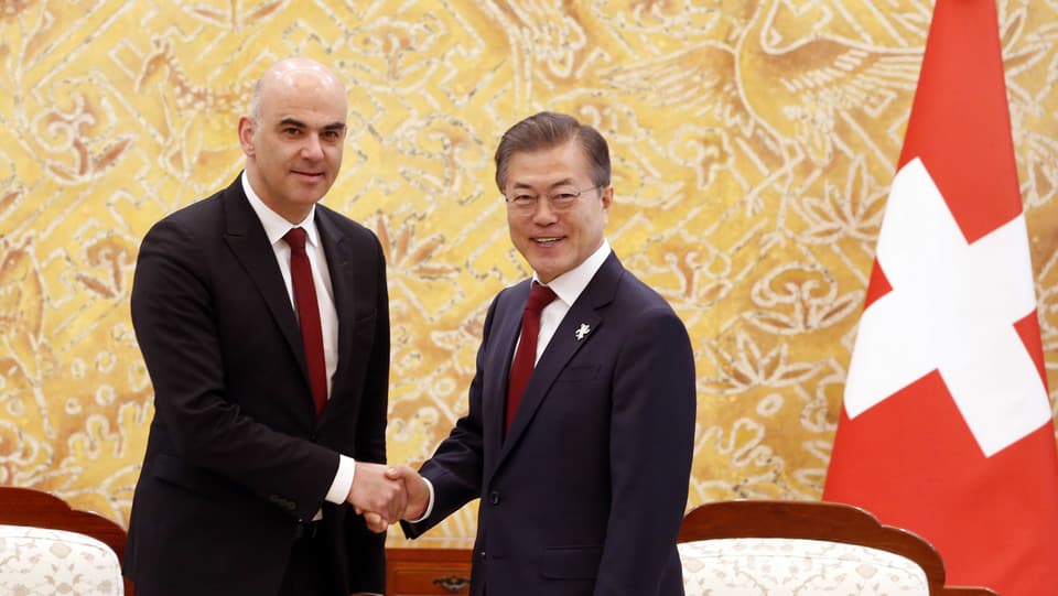 Alain Berset e Moon Jae In.