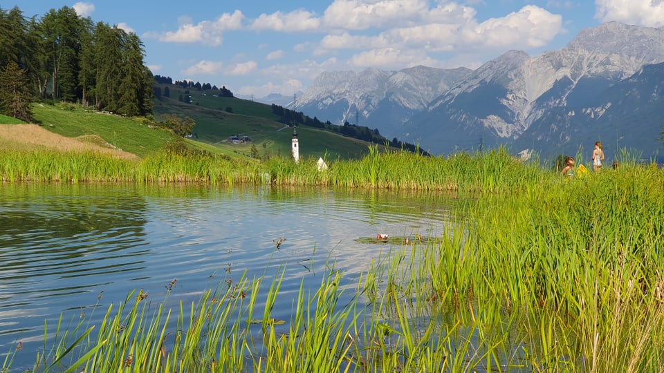 Lai da Padnal Badesee am heissesten Tag des Sommers.