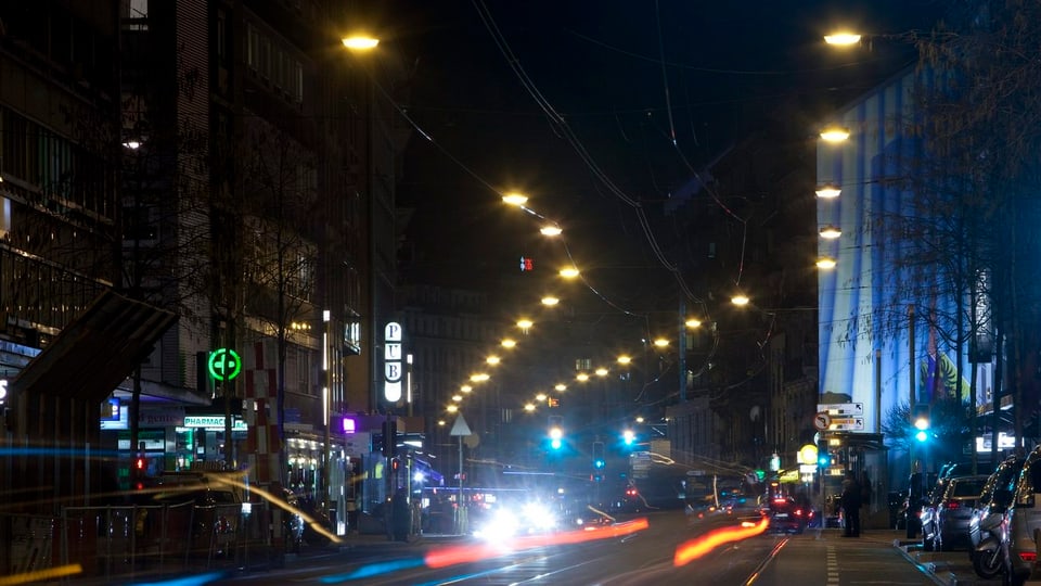 vista sin la citad da Genevra da notg