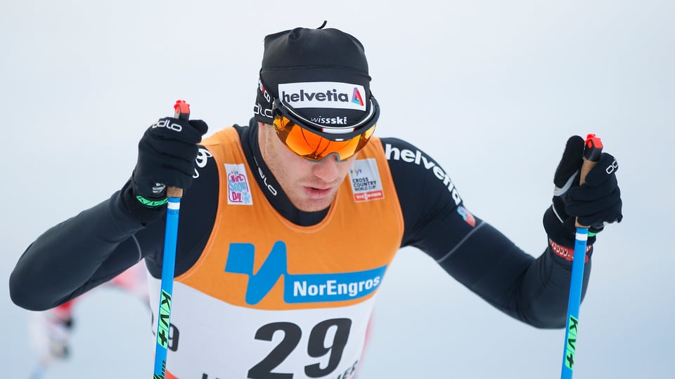Dario Cologna durant la cursa a Lillehammer.