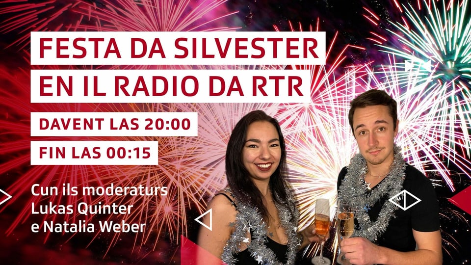 Visual da l'emissiun da Silvester cun Natalia Weber e Lukas Quinter