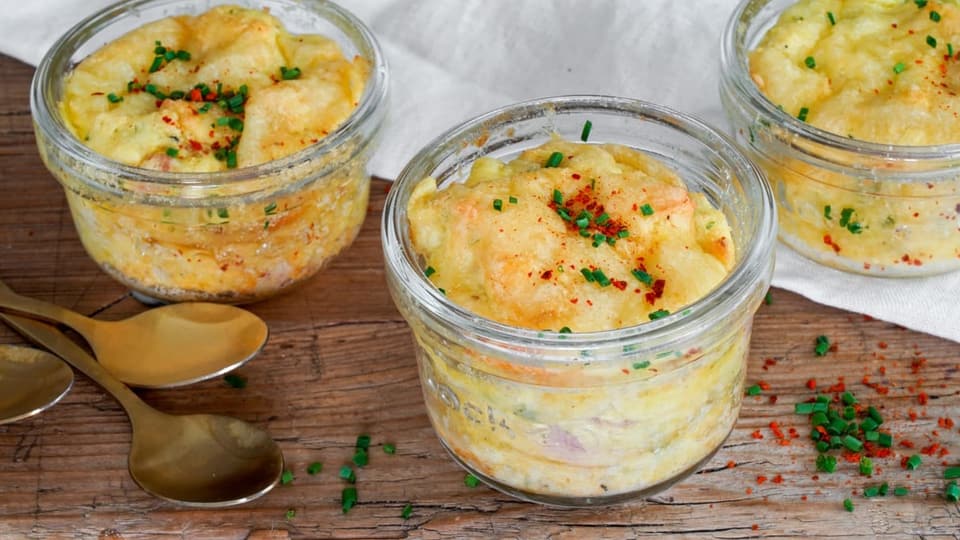 Soufflé da tartuffels Rezept für ein Weihnachtsmenu: Kartoffelsoufflé