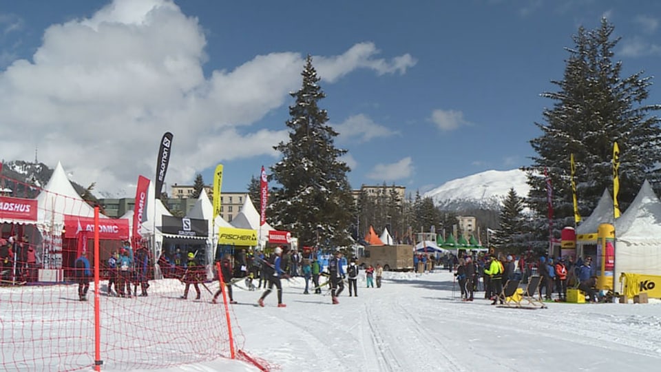 Vista sin il village a San Murezzan al maraton da skis 2019