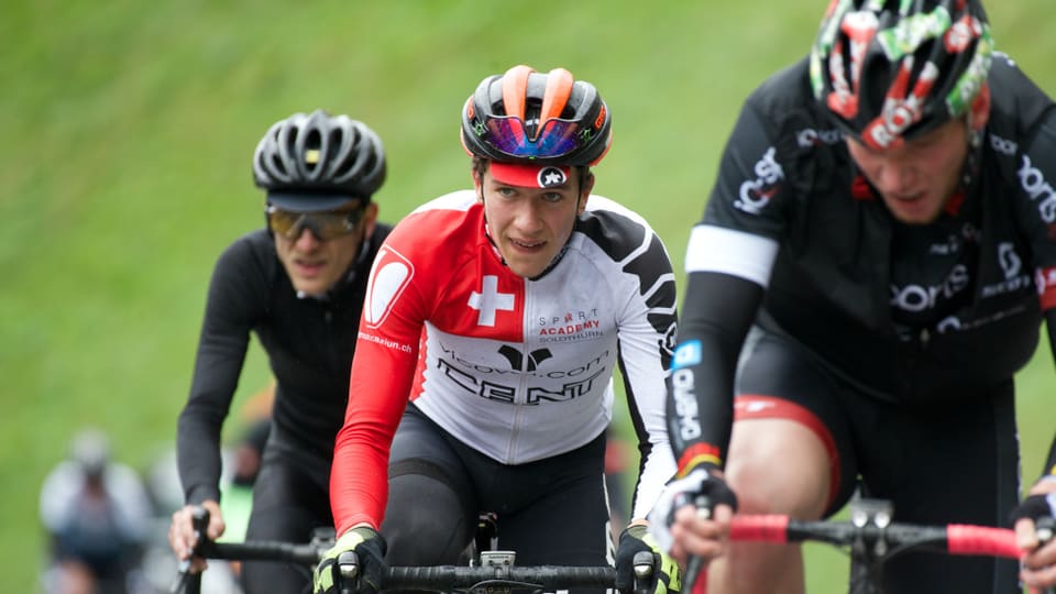 Ina fotografia dal mountainbiker Vital Albin durant la cursa.