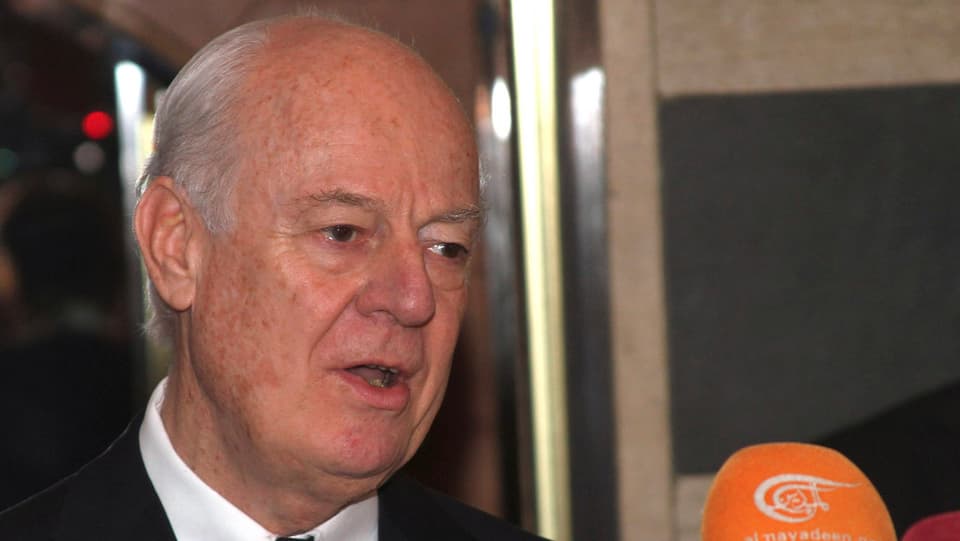 Purtret da Staffan de Mistura, l'incumbensà spezial da l'ONU en Siria.