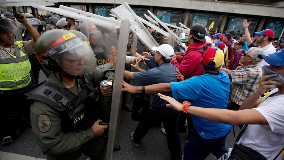 Demonstrants en la Venezuela.