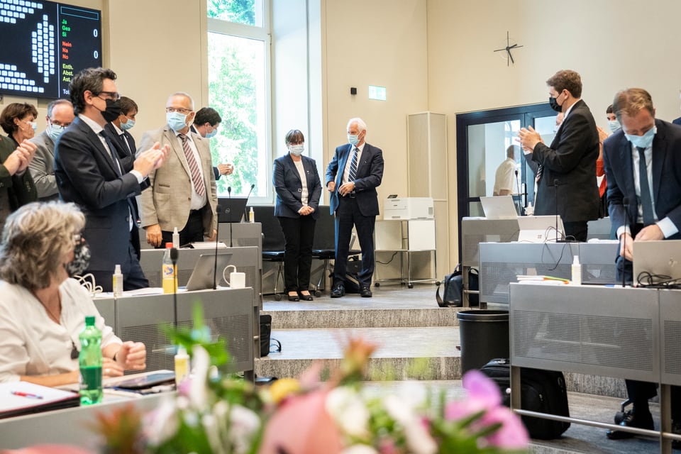 Commembers dal Cussegl grond splatschan per Aita Zanetti e Tarzisius Caviezel.