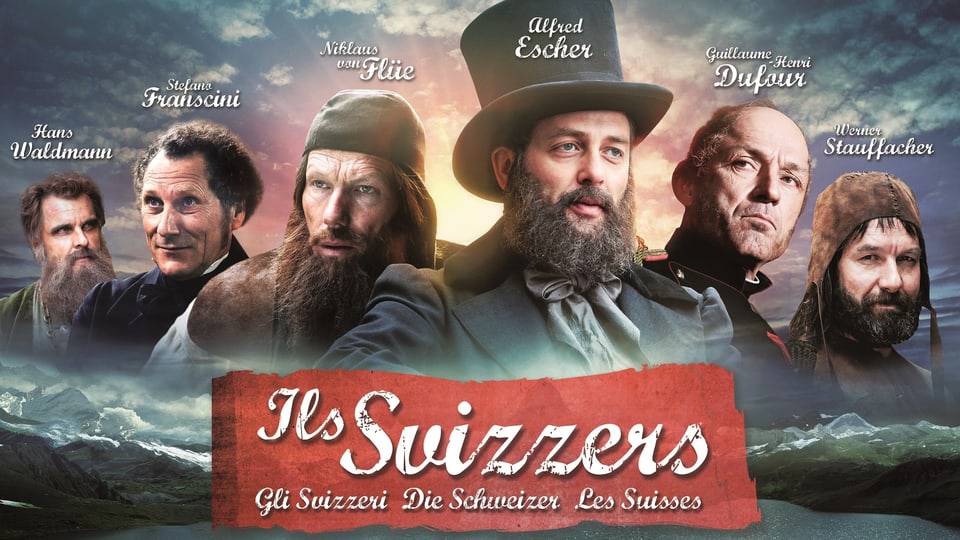 Placat cun ils acturs da la seria da films «Ils Svizzers».